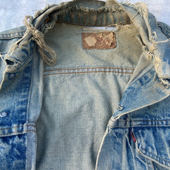 Vintage Levi’s 1970’s rustic trucker denim jean jacket men size M - Picture 3 of 9